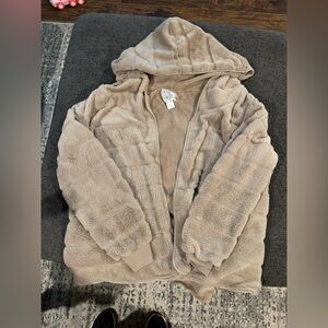Cozy Beige Hooded Cardigan